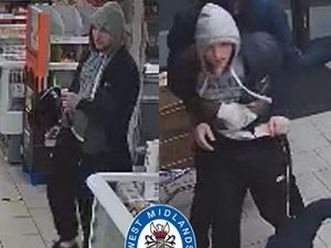 Supporting image for story: CCTV images released after thief punches man trying to stop him stealing tins of fish