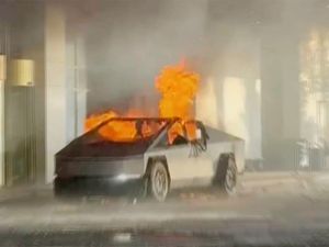 Supporting image for story: Soldier found dead after Tesla truck blast at Trump hotel ‘shot himself in head’