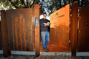 Lloyd Stacey at the new entrance to Riverside House, Stourbridge. Photo: Tim Thursfield