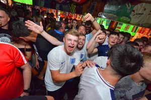 England fans at Bar Sport in Cannock