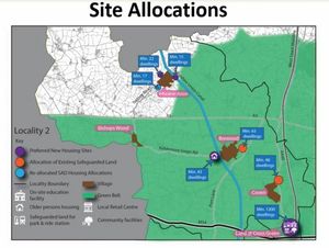 A map of proposed housing site allocations in south Staffordshire
