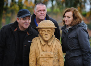 Community liaison officer Ray Ebanks, Councillor Carl Creaney, and development officer Alison Bate.