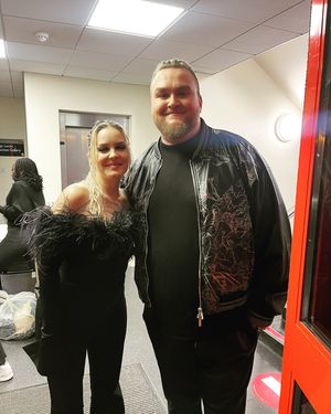 Callum with Anne-marie just before the Finals