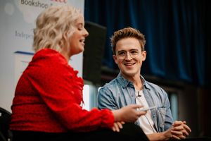 Tom talking with Radio Presenter Katie Thistleton