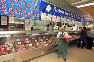 Robin Newby at the indoor market