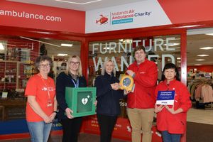 Supporting image for story: Epson Telford donates lifesaving device to Midlands Air Ambulance Charity’s Shrewsbury shop