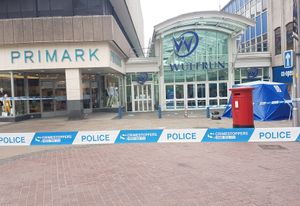The police cordon on Dudley Street