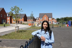 Najaah pictured on the play area on Buckthorn Drive at Hollington Grange estate in Stoke-on-Trent.