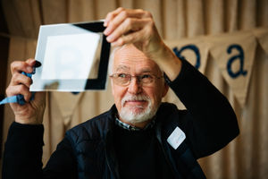  Geoff Ardill repairing a photo frame.