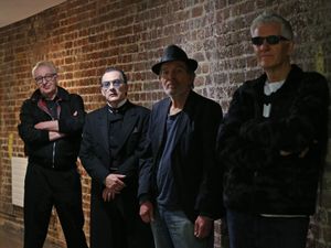 The original members of The Damned (left to right) Rat Scabies, Dave Vanian, Brian James and Captain Sensible