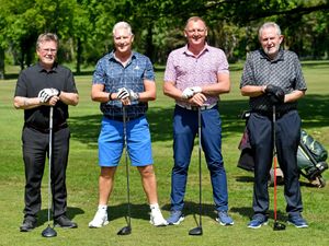 Jimmy Walker with Andy 'Rambo' Rammell and friends at charity event at Walsall Golf Club.