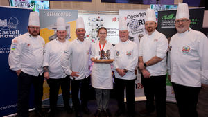 Caitlin with the Culinary Association of Wales judges and president Arwyn Watkins, OBE