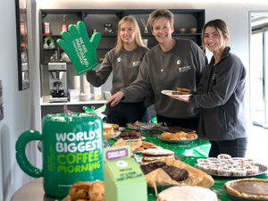 Supporting image for story: The kettle is on, the doors are open, and a warm welcome is guaranteed as staff at a Mid Wales business group are preparing to host a Macmillan Cancer Support’s World’s Biggest Coffee Morning