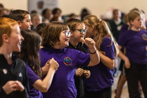 Children taking part in Barney & Echo’s Mindfulness & Internet Safety Project