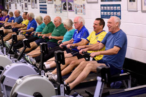 Rowers in action at Gym Mostyn