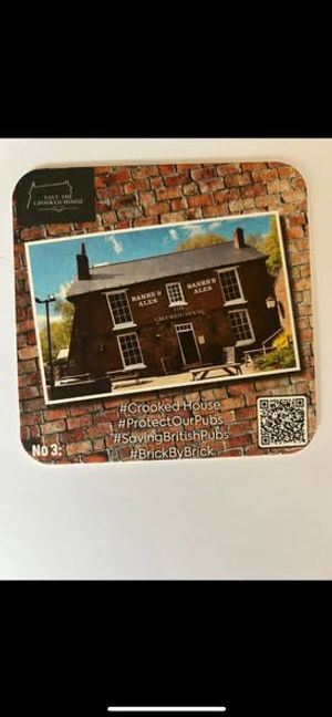 Crooked House beer mats which will be on display today