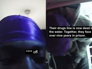 Supporting image for story: Dramatic moment drug dealer from West Midlands is arrested - knife, drugs, and £9k in cash seized in raids