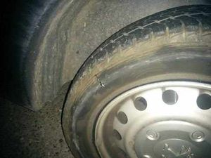 Picture of the tyre from @TelfordCops