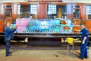 The yobs’ paint spray vandalism 