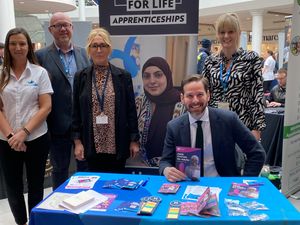 Alex Ballinger, MP for Halesowen, was on hand at a skills fair at the Cornbow Centre in Halesowen on Friday, March 21