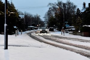 The scene around Aldridge after heavy snowfall.Aldridge centre.