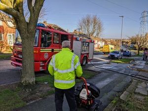 A woman and her two children had escaped the property, before crews arrived. Photo: Wolverhampton Fire