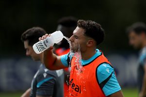 Tammer Bany feels the heat in Walsall. (Photo by Adam Fradgley/West Bromwich Albion FC via Getty Images)