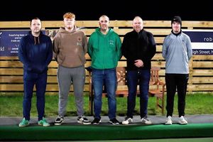 Sir John Bayley bowler Joe Dicken (right)