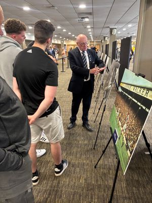 John Homer on hand to bring historic Albion images to life at the club's 125th anniversary open house museum experience at The Hawthorns on September 3, 2025.