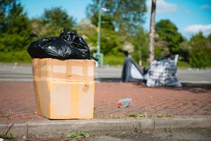Mess left on the Meole Brace Park and Ride car park