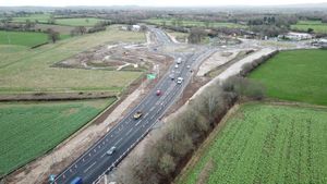 Images of the new Mile End Roundabout from the air.