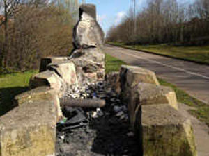 Supporting image for story: Works of art walkway blighted by yobs