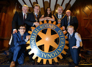 Ramnik Uppal, centre, with (left-right) Kashmire Hawker, judging team chair Sir Geoff Hampton, Tettenhall Rotary Club president Robin Morrison, mayor of Wolverhampton Ian Brookfield, Young Citizen of The Year organisation committee chairman Roger Timbrell and runner-up Alfie Baugh