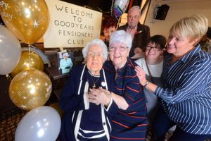 Sallie Ward as she turns 100 and her daughter Deena Allsopp, 79, and friends and family
