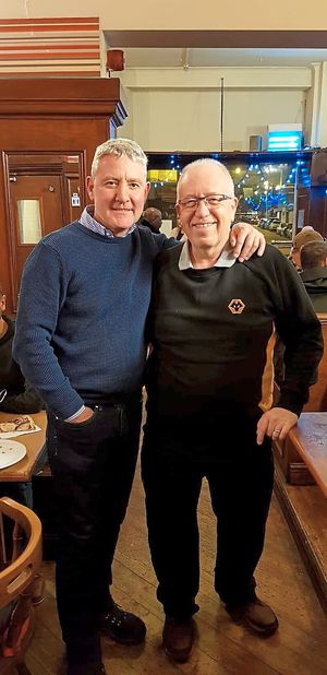 Peter with ex-Wolves winger Robbie Dennison