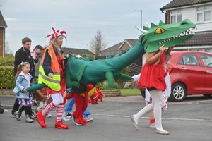 St George's Day Parade in Great Wyrley, organised by the Carnival committee, and finishing with a fete at Harrisons Club.