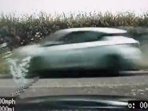 Supporting image for story: WATCH: 120mph chase car caught by police stinger near Telford  