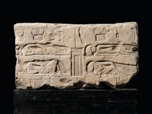 Supporting image for story: Ancient Egyptian limestone relief of female musicians at risk of leaving UK