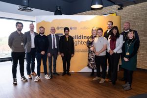 Wolves Foundation staff and guests gather at Molineux for the launch of Building Brighter Futures.