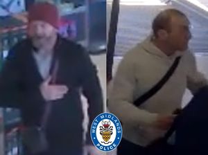 This CCTV image has been released of two men police said they want to speak to. Photo: West Midlands Police