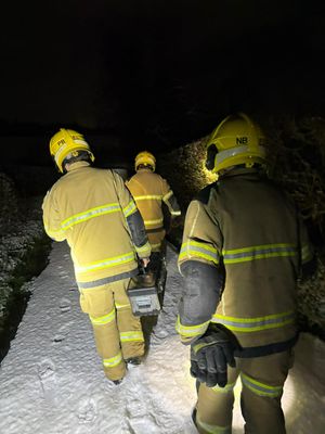 Firefighters making their way to the incident. Picture: Ellesmere Fire Station