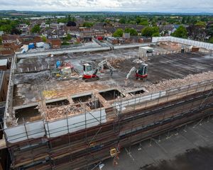Demolition crew at the car park in Cannock town centre