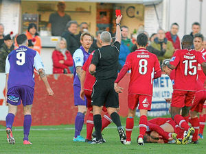 Supporting image for story: Andy Sinton is lost for words at AFC Telford red-card woe