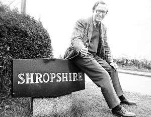 Colonel John Kenyon, the county councillor who led a campaign to have Shropshire as the official name of the county rather than Salop. He is pictured with a Shropshire sign on March 31, 1980 - after winning his campaign, the county was officially Shropshire from April 1, 1980. 