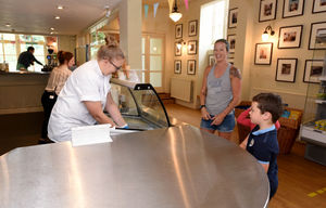 Catherine Davies and family from Lilleshall, in the takeaway cafe