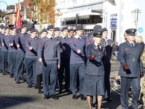 The Remembrance Sunday parade in Newport. Photo: Dave Gittus.