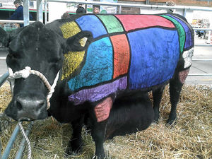 Supporting image for story: A-moosing sight of painted cow fulfilled a more serious purpose