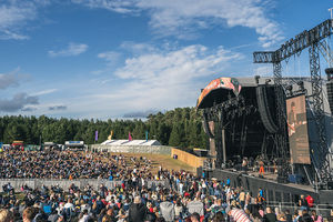 A side view of the stage at Cannock Chase for night two of Forest Live