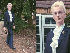 Supporting image for story: The inspiring story behind the suit this 20-year-old wore to his graduation