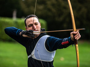 Supporting image for story: Warwick Castle bowman challenges Team GB great ahead of Festival of Archery - with pictures